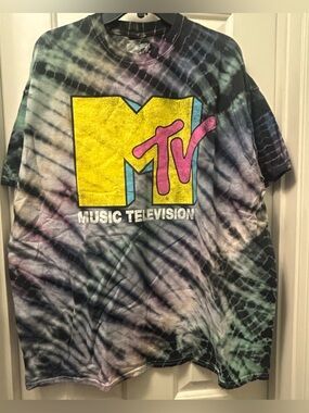 Retro MTV Tie-Dye Logo Graphic T-Shirt